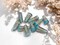*10* 19x9mm Copper Washed Transparent Aqua Honeycomb Cone Beads